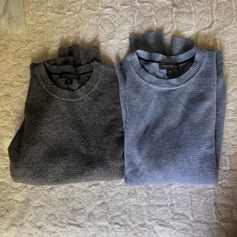 2 Banana Republic Cotton Sweaters, Medium